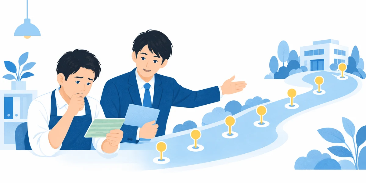 通帳残高だけを見ていた経営者が、Spoonと6か月先までの資金繰りを見通す様子